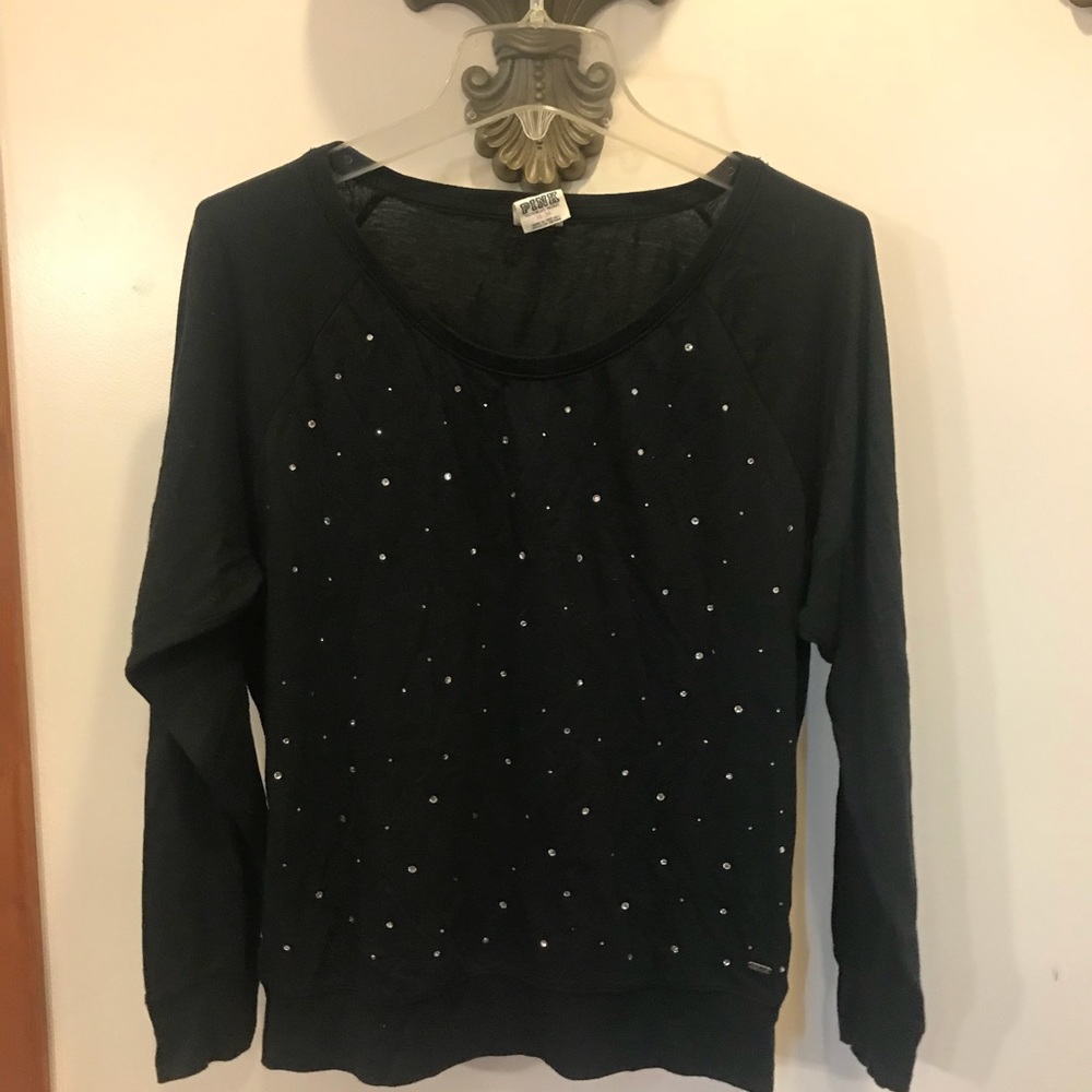Victoria’s Secret PINK Black Rhinestone top